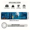 Witch & Jack-o-Lantern Spooky Halloween Banner 17x78in, Polyester Outdoor Party Decor Garden Fence