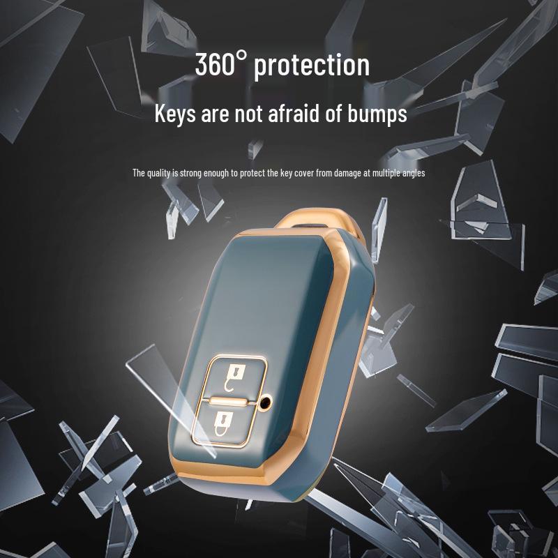 Золотистый чехол для ключа из ТПУ с мягкой резины для 3-кнопочной модели Suzuki Jimny