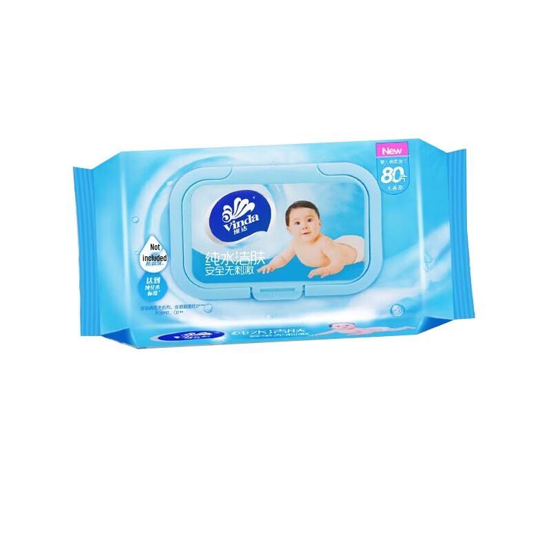 Vinda Baby Skin Care Wet Wipes, 80 Sheets x 2 Packs