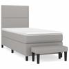 3136485 vidaXL Divan Bed with Mattress Light Grey 90x200 Cm Fabric