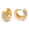 [L4320] - Gold Plated Hoop Earrings 'Déesse' Golden White - 10x8 Mm