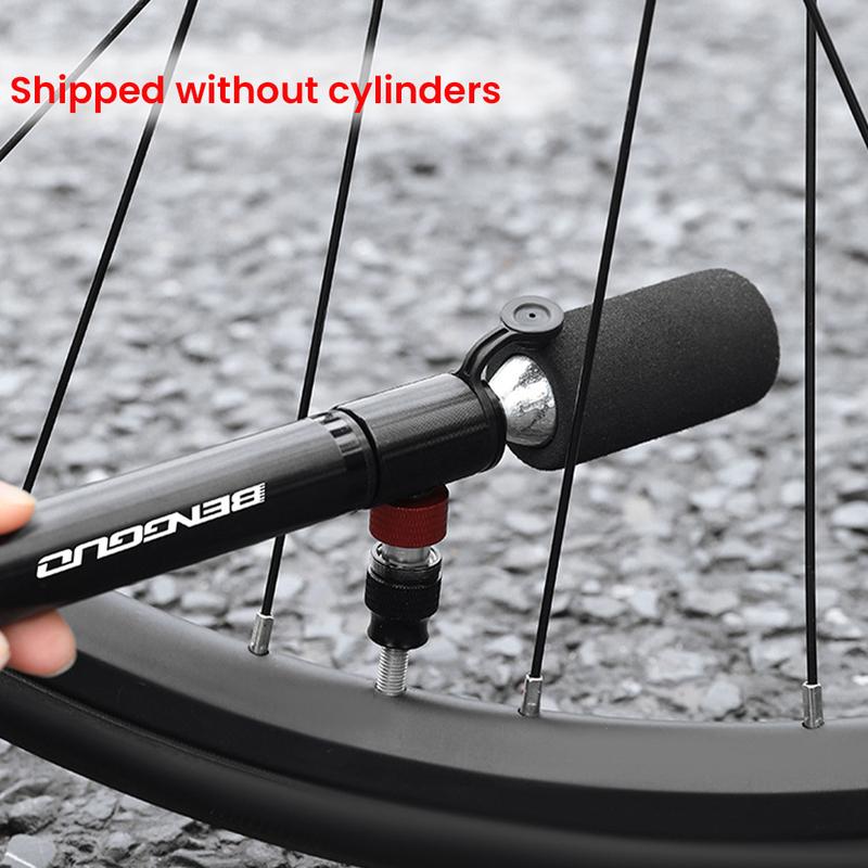 Dual-use CO2 Bicycle Pump Portable Aluminum Alloy Hand Tire Inflator High Pressure Road Bicycle Air Inflator Cycling Accessories