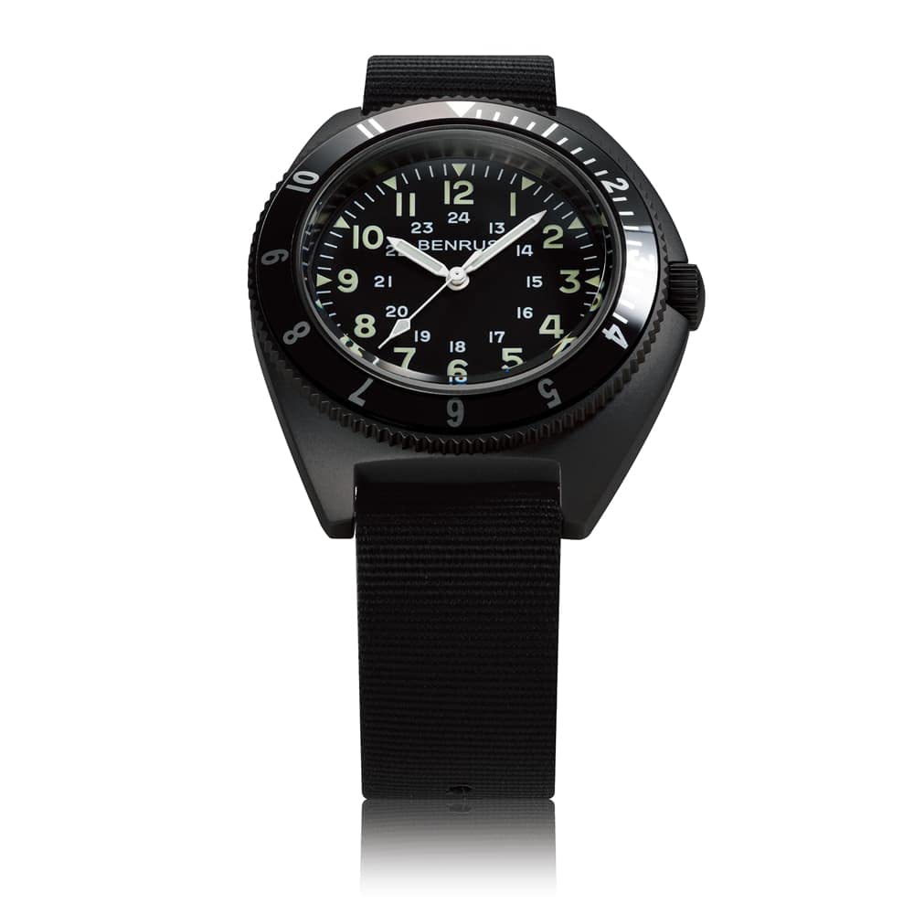 Military Watch Black [Benrus] TYPE-2-BLACK Men's