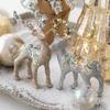 Glittering Glitter Deer Decor Flocking Fabric PVC Christmas Deer Lovely Xmas Tree Pendant  Home