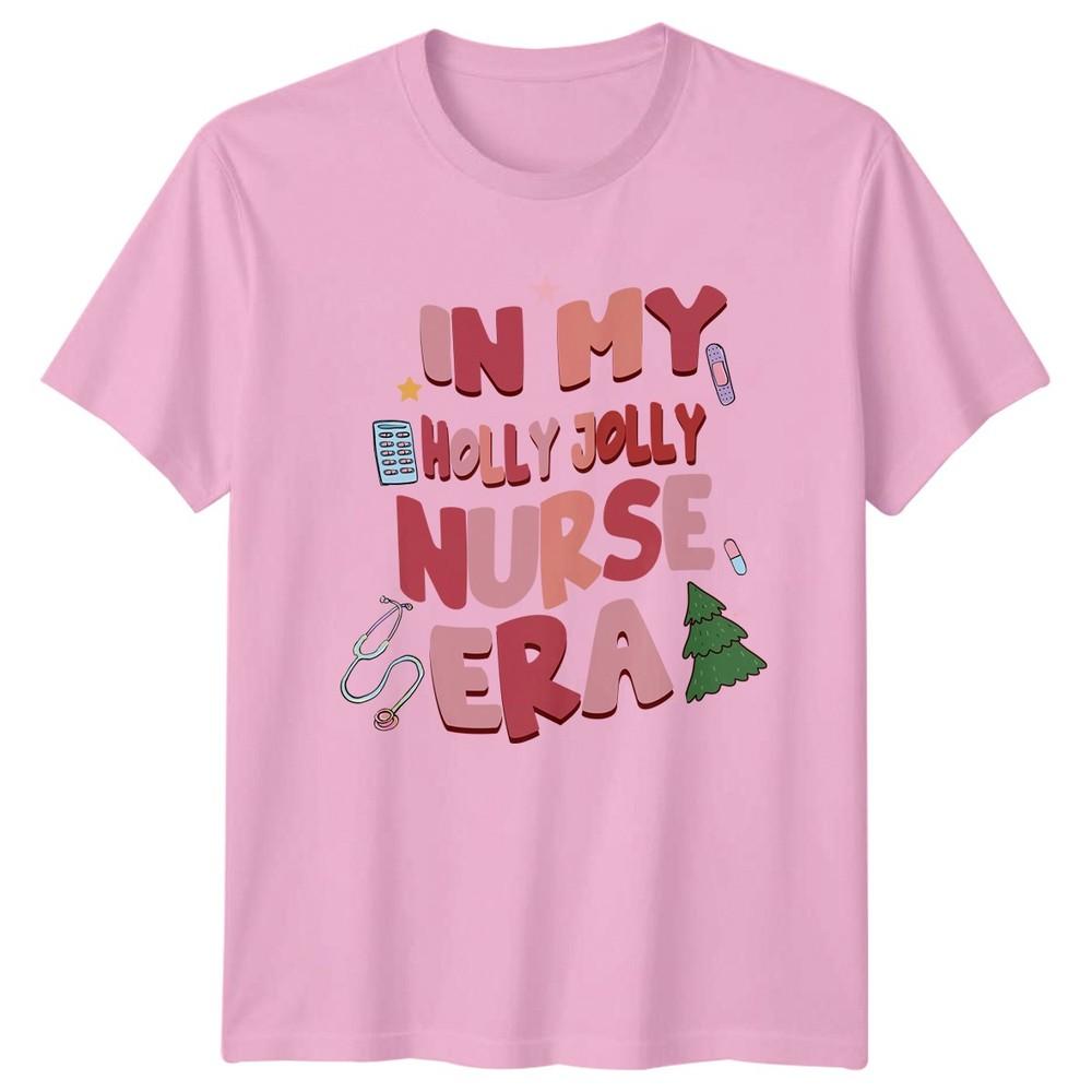 In My Holly Jolly Nurse Era Christmas Nurse Holidays Unisexs Unisexs Graphic Tee