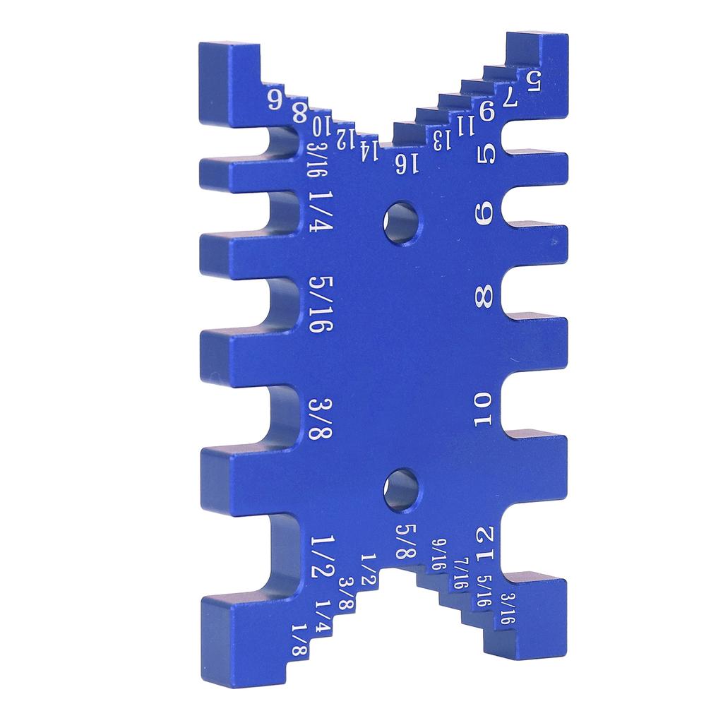 Dovetail Jig Tenon Caliper Aluminum Metric Imperial Scale Card Measuring Woodworking Tool Blue