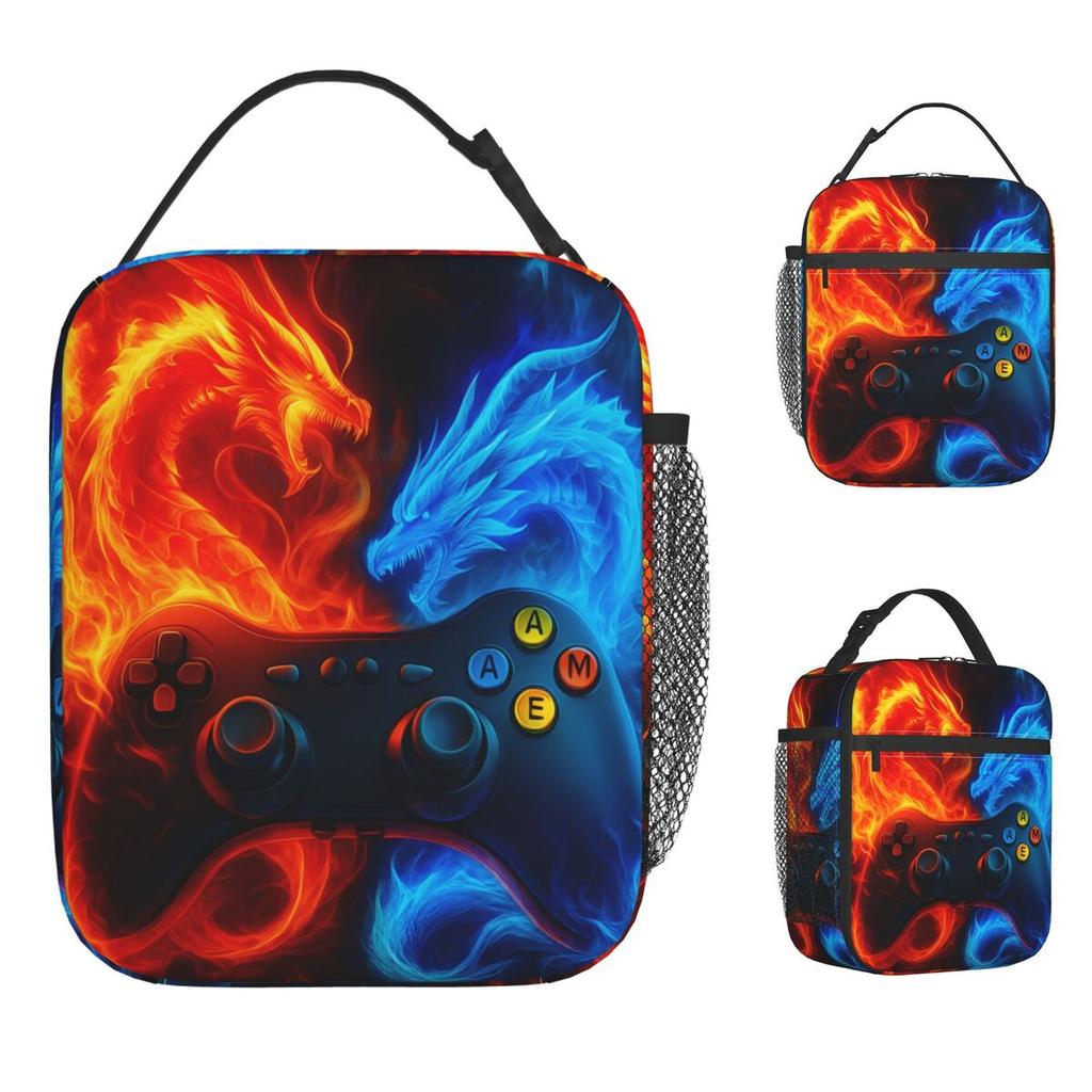 Game Controller Funny Lunch Bag For Girls Designer Lunch Box Vintage Outdoor Picnic Cooler Bag Portable Insulated Oxford Thermal