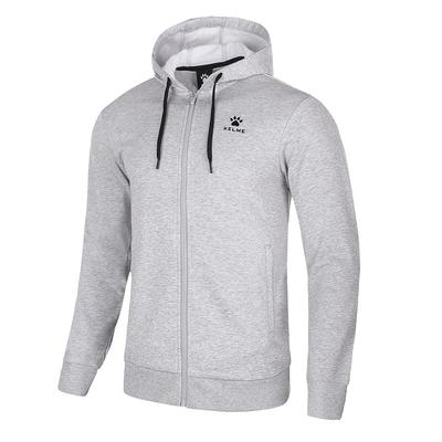 Толстовка Kelme на молнии, Тренировочная куртка для футбола, Свитшот для фитнеса, Повседневная (Серый, Размер S)