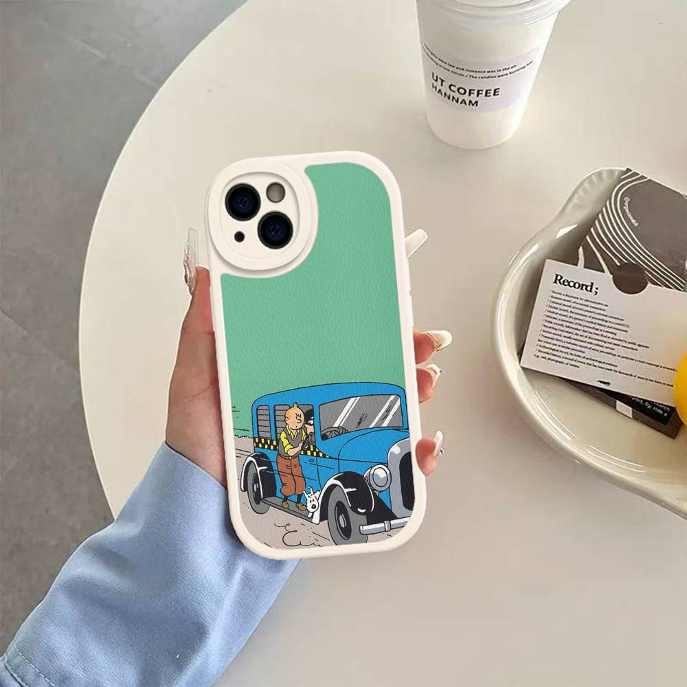 Чехол для телефона из кожи T-Tintin A-Adventures Для Iphone 16 15 14 Plus 13 12 11 Pro Max