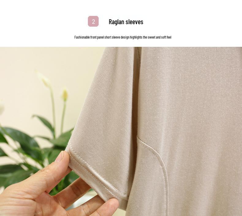 Женская футболка из модала с коротким рукавом - модная, универсальная, стройнящая летняя блузка