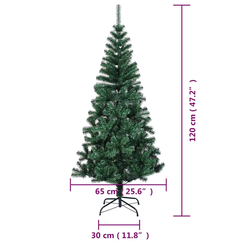 Artificial Christmas Tree with Iridescent Tips Green 120 cm PVC