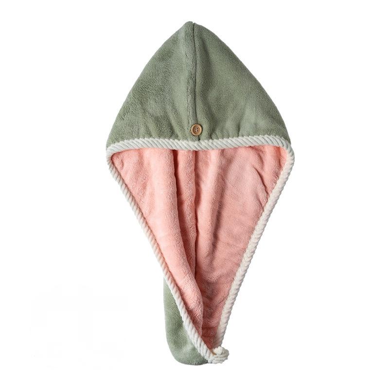 Утолщенная двухслойная шапочка для сухих волос для женщин. Быстросохнущая шапочка для ванны из кораллового бархата без выпадения волос, платок и повязка на голову. Полотенце для сухих волос.