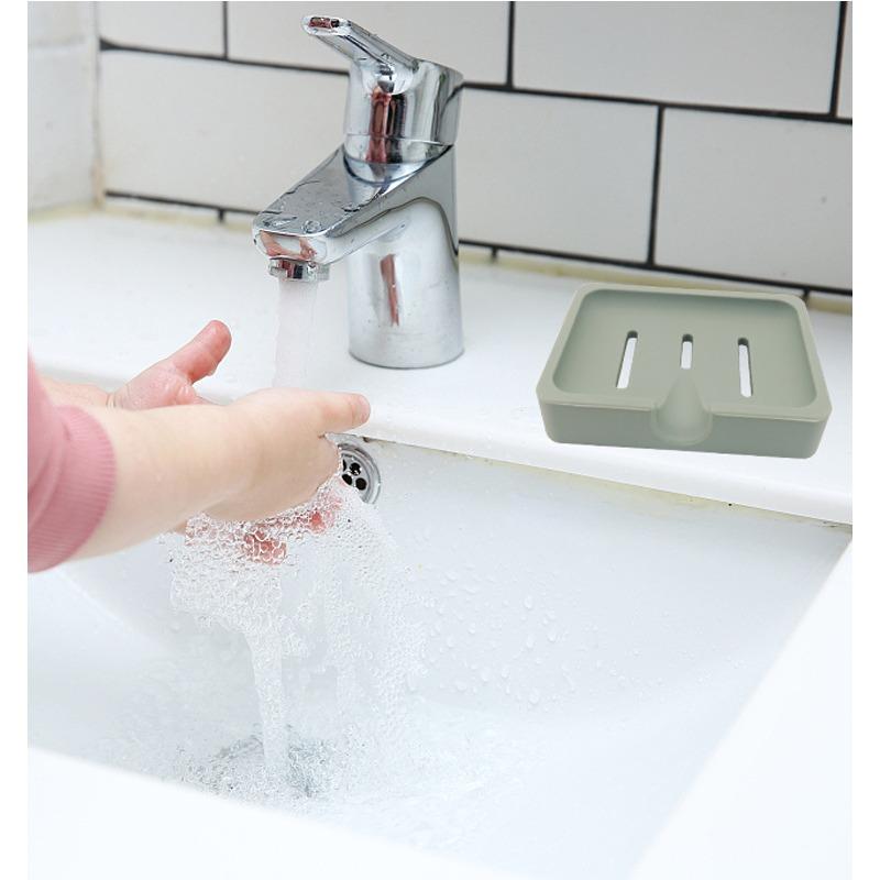 Silicone Soap Box Drain Soap Rack Large Soap Tray Bathroom Soap Box Is Perforation-free