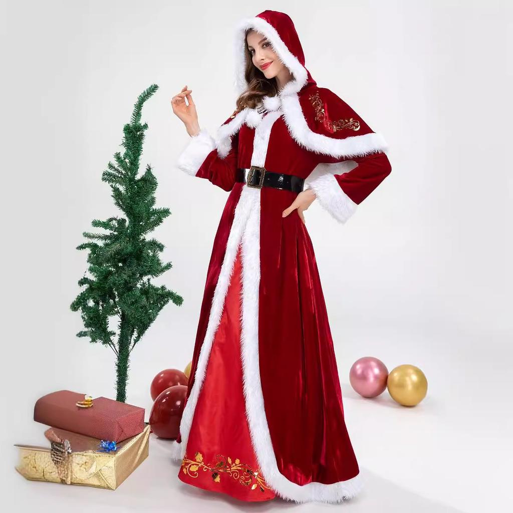 Christmas Queen Dress, Plus Size Christmas Dress, Christmas Costume, Tail Teeth Party Costume