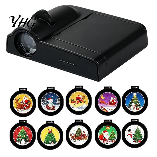 Christmas Decor Projector Light LED Lamp, 6/10/15/20 Festive Scenes Holiday Projector, Mini USB Indoor Outdoor Decoration Powered for Living
