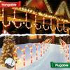 Solar-Powered Candy Cane Lights 4in1 8 Lighting Modes Outdoor Christmas Decoration for Lawn Yard Garden Xmas Tree Lights