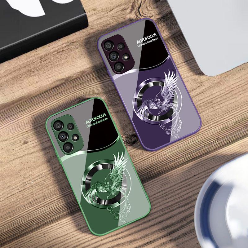 Красивый розовый феникс для Samsung S25 S25 Edge S25Ultra S8 9 S10 20 U ltra S21 Pro S22 Plus S23 FE S24 Ultra стеклянный чехол для телефона