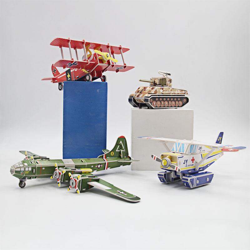 Детские DIY военные самолеты танк бумажные головоломки 3D головоломки собраны обучающие игрушки ручной работы
