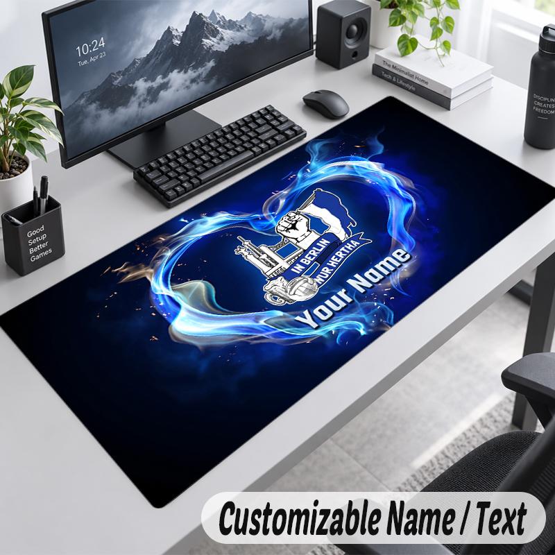 Custom Name Text Mouse Pad hertha bsc Personalized Desk Pad For Work And Gaming