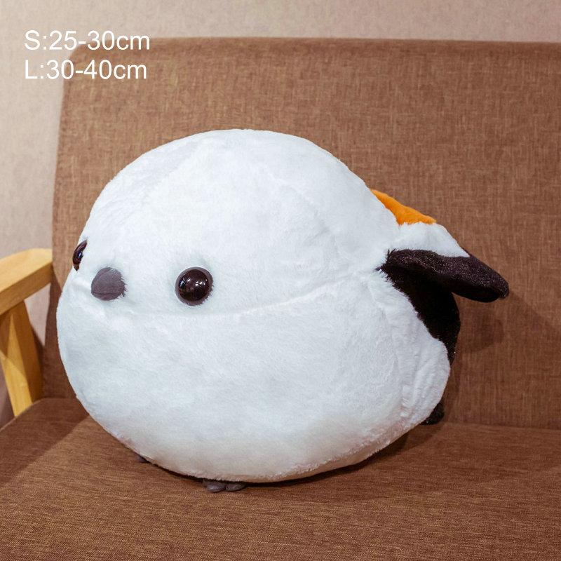 Super Soft Down Cotton Round Ball Shape Lifelike Fat Tits Bird Plush Toy Stuffed Plushie Parrot Cushion For Birthday Gift