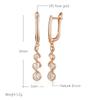 Уникальный дизайн Натуральный циркон Длинные серьги-капли Для женщин Мода Цвет розового золота Повседневные Изысканные украшения Кристалл Подарок