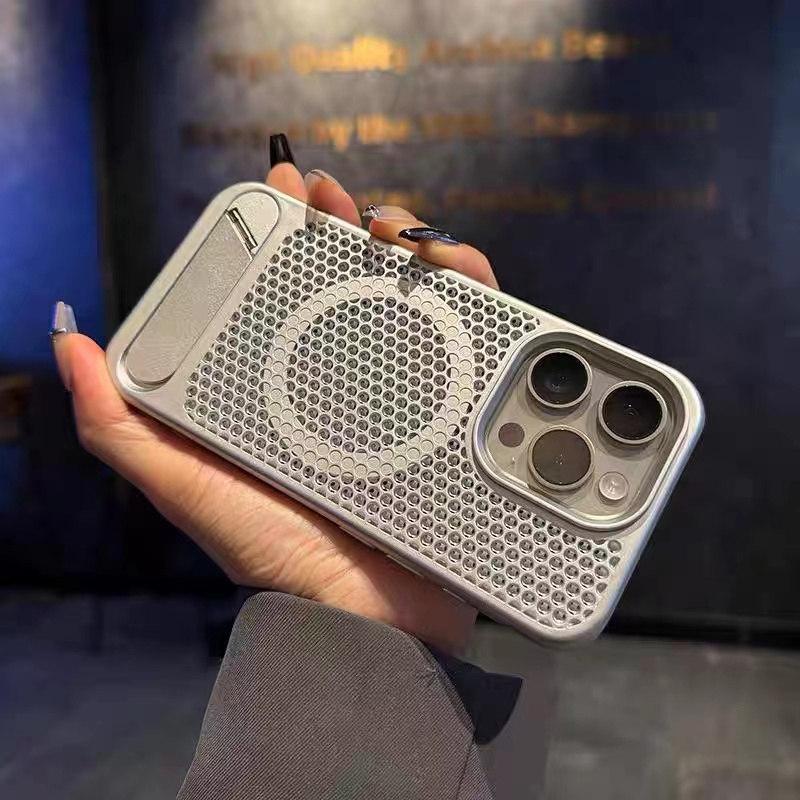 Новый магнитный охлаждающий чехол в виде сот с подставкой для iPhone 15 Pro Max 14 Plus 13 12 Pro 11, универсальный защитный чехол от падения