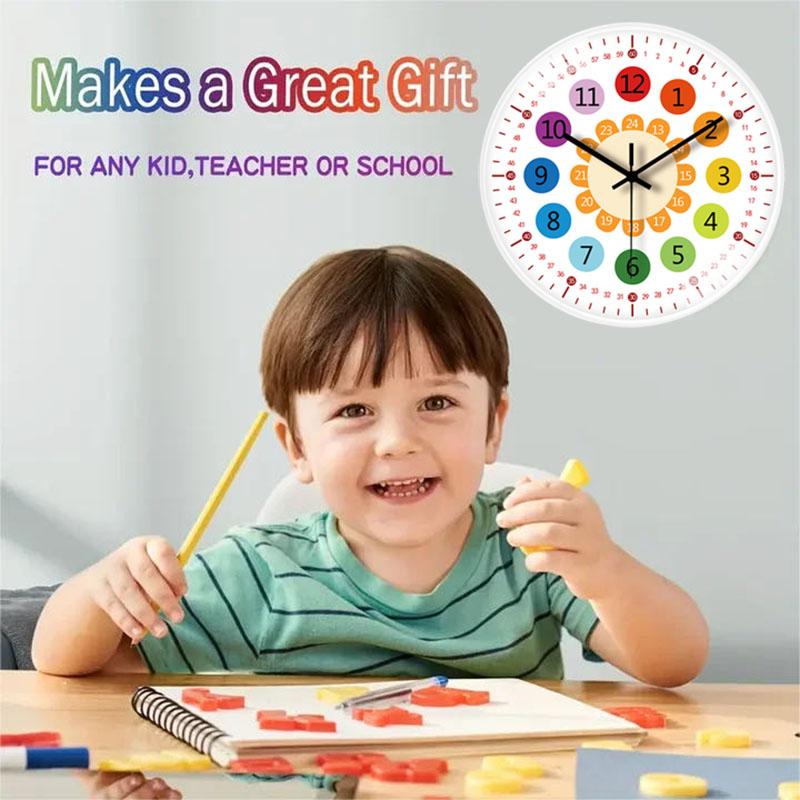 8-дюймовые простые настенные часы для раннего обучения, креативные, для детской комнаты, стереоцифры, бесшумные, разноцветные, домашний декор, стильный внешний вид