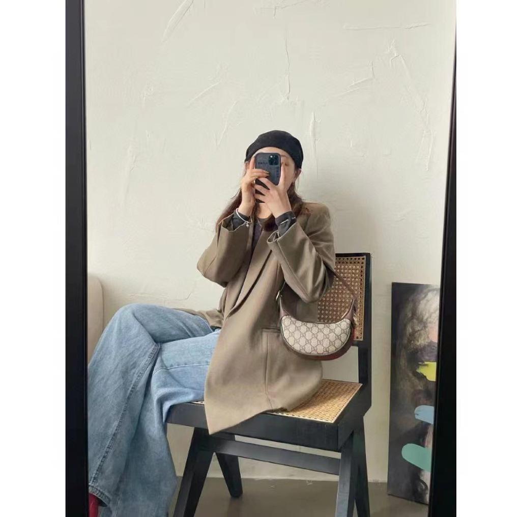 Мини-сумка через плечо 'Полумесяц' из кожи с монограммой Ophidia