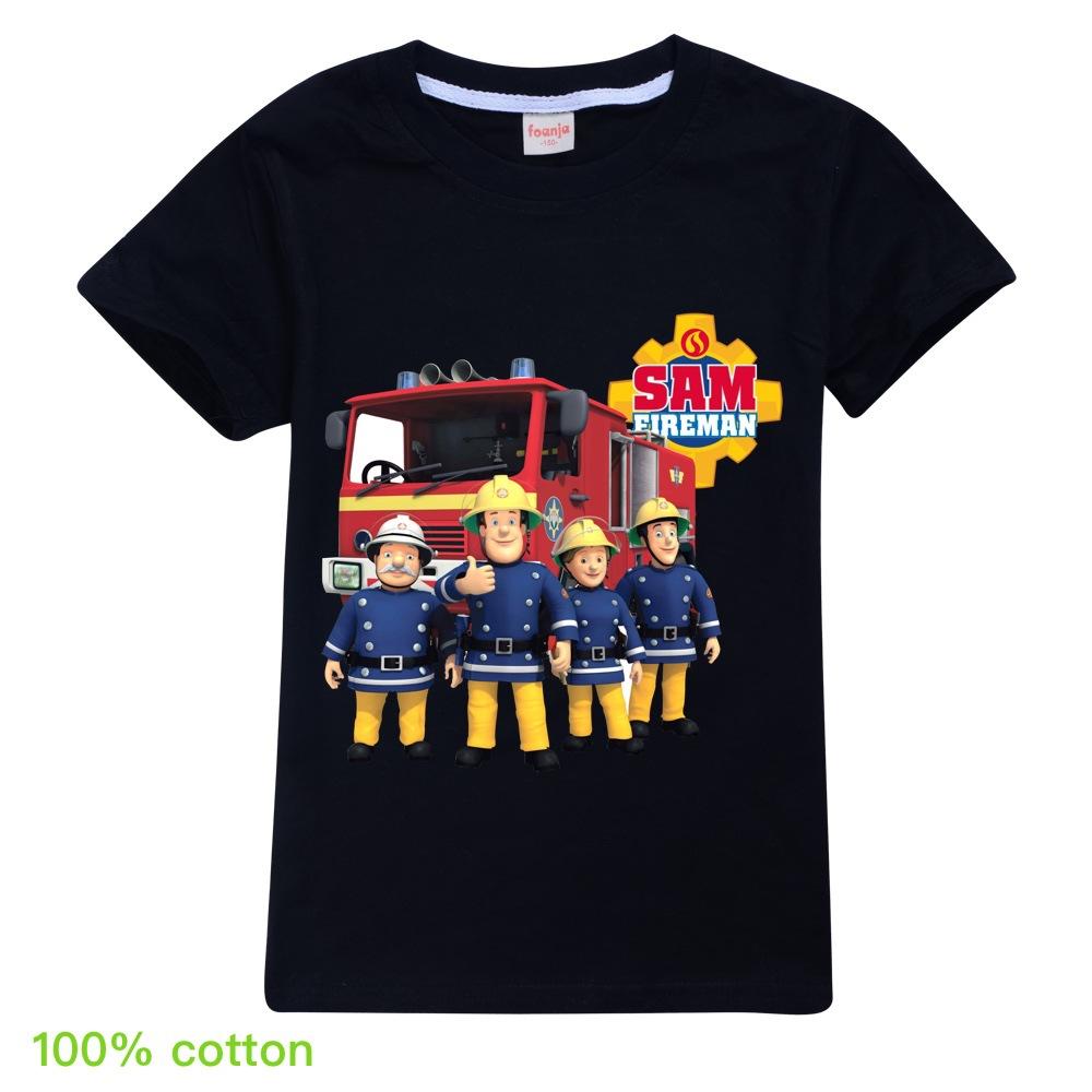 Новейшая детская летняя одежда Fireman Sam Camiseta для мальчиков, топы с коротким рукавом для маленьких девочек, футболки Pure для детей