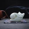 Cute Cat Ceramic Aroma Diffuser Incense Burner Holder Creative Desk Pen Holder Tea Pet Home Decor Office Gift for Living Room
