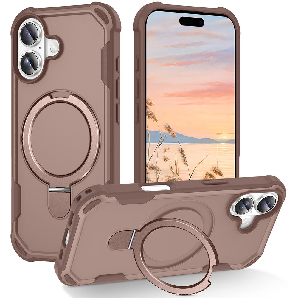 For iPhone 17 Case Compatible with MagSafe Kickstand TPU+PC Shockproof Phone Back Cover