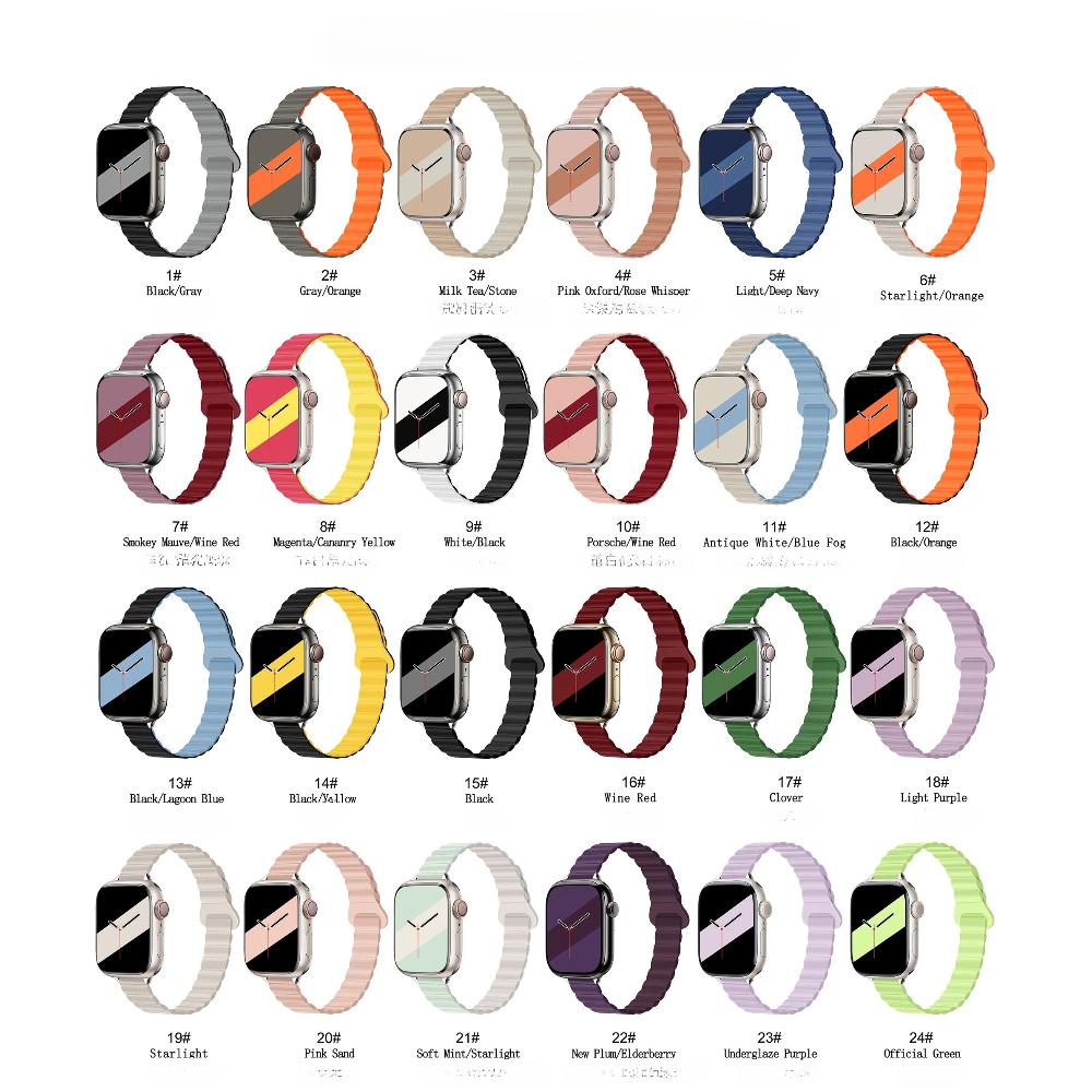 Женский тонкий силиконовый ремешок с магнитной застежкой для Apple Watch S11 10 46/42 мм 45 мм 44 мм Тонкие ремешки 38 мм 40 мм 41 мм Браслет iWatch SE 9 8 7 6