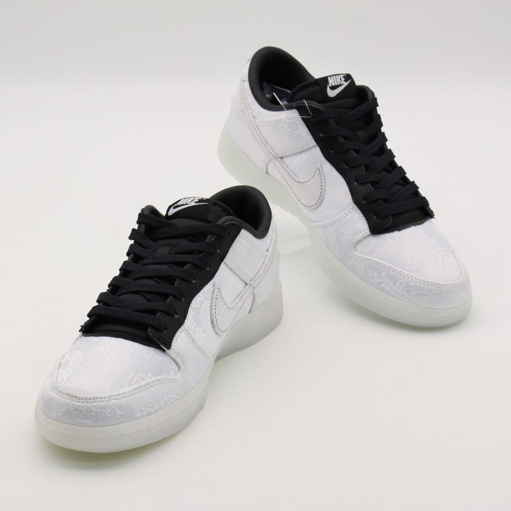 FN0315-110 CLOT Fragment Nike Dunk Low Белый Черный (Мужской)