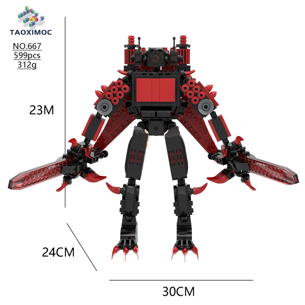 MOC Игрушки из кубиков Модель Совместимый Робот с Туалетом Скибиди Абстрактные Строительные Блоки Монитор Телевизор Динамик