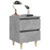 Nightstand with Pine Wood Legs Concrete Grey 40 x 35 x 50 cm