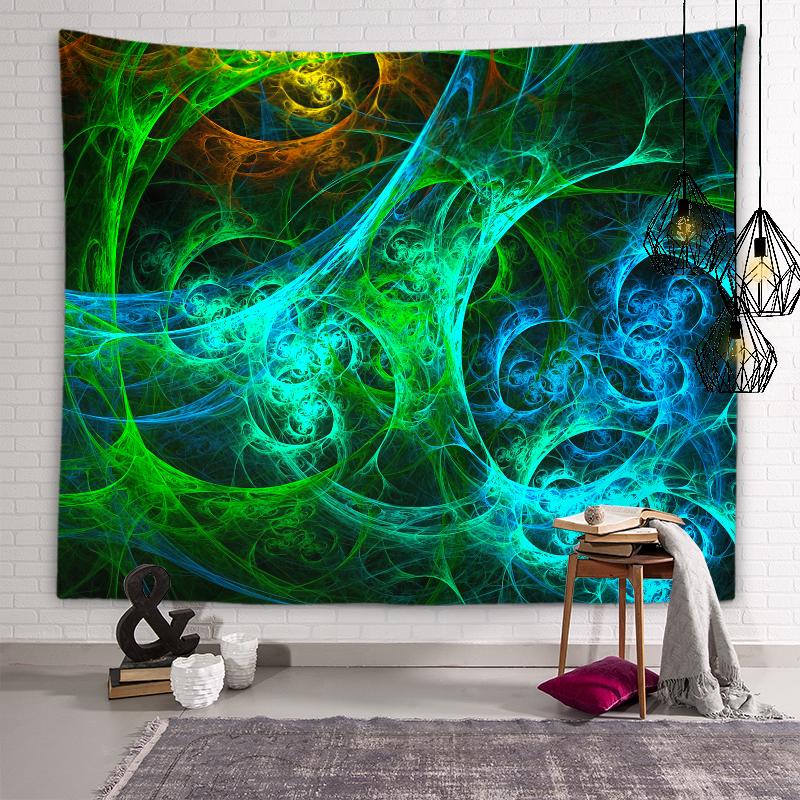 Индивидуальный красочный гобелен с котом, психоделический геометрический мандала, настенный художественный гобелен, хиппи, богемный гобелен, домашний декор для комнаты