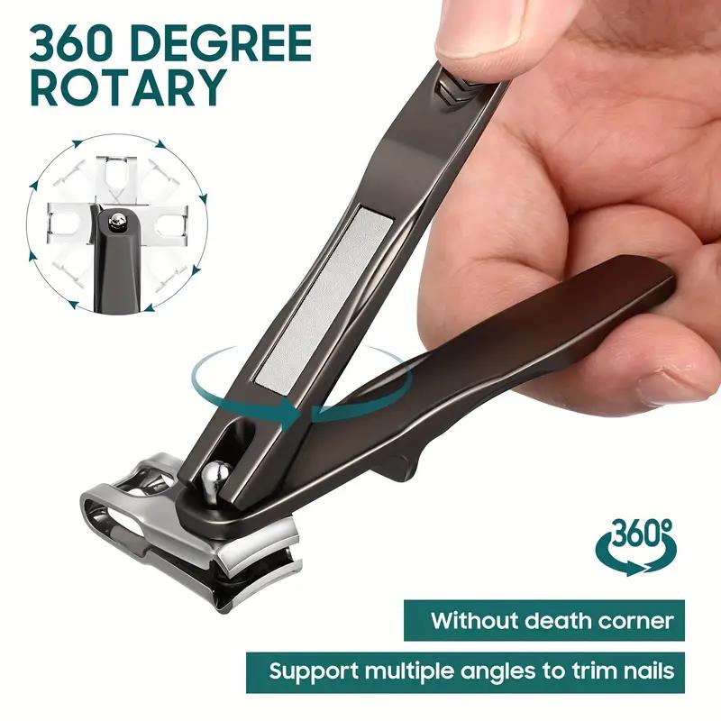 360 Degree Rotating Long Handle Nail Clipper Ultra Sharp Heavy Duty Large Toe Nail Cutter For Thick Nails