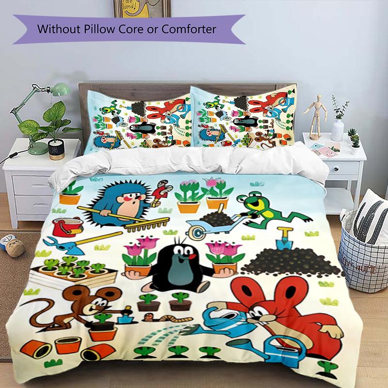 KRTECEK 3pcs Bedding Set Duvet Cover Closure Includes 1 Duvet Cover & 2 Pillowcases for All Seasons Bedroom Home Dorm Decor