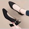 Fashion Women Wedding High Heel Shoes Luxury Elegant Plus Size Women Shoes Spring Ankle Strap Heels Women Shallow Chunky Heel Pumps