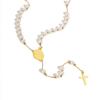 Розарий со Святым Крестом, Женские necklaces-цепочки в форме Y с бусинами из имитации жемчуга, Кулон Святого Бенедикта, Ювелирный подарок из нержавеющей стали