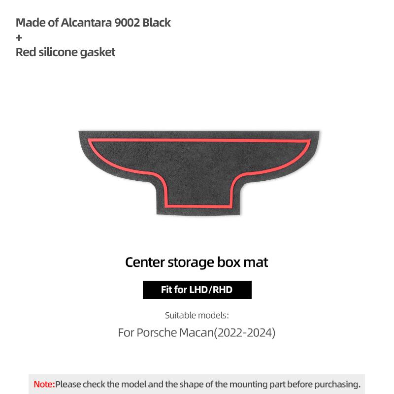 For Porsche Macan 2014-2024 Make of Alcantara Auto Cup Holder Coaster Pad Storage Box Mat Tuning Decor Car Interior Accessories