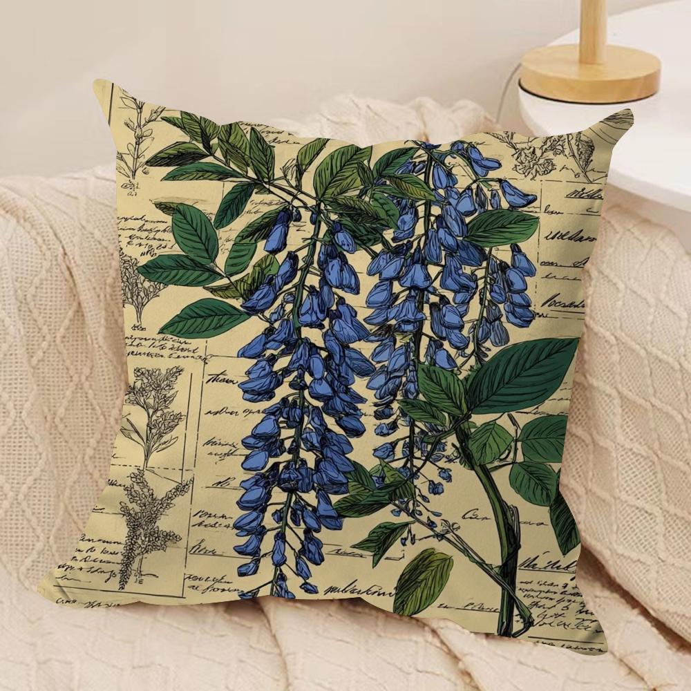 Wisteria Magazine Print Cushion Cover Pillowcase Ultra Soft Skin Friendly Fabric Cloud Like Comfort  Concealed Zipper