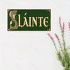 Vintage Irish "SLAINTE CHEERS" Metal Wall Sculpture (12×6in) | Black Beer Decor, Halloween & Christmas Gift