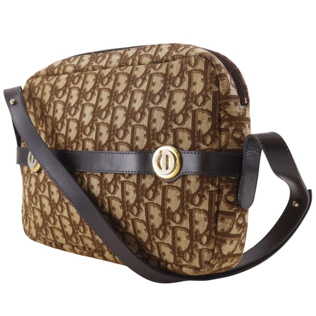 Dior Trotter Shoulder Bag vintage Brown canvas Women Used