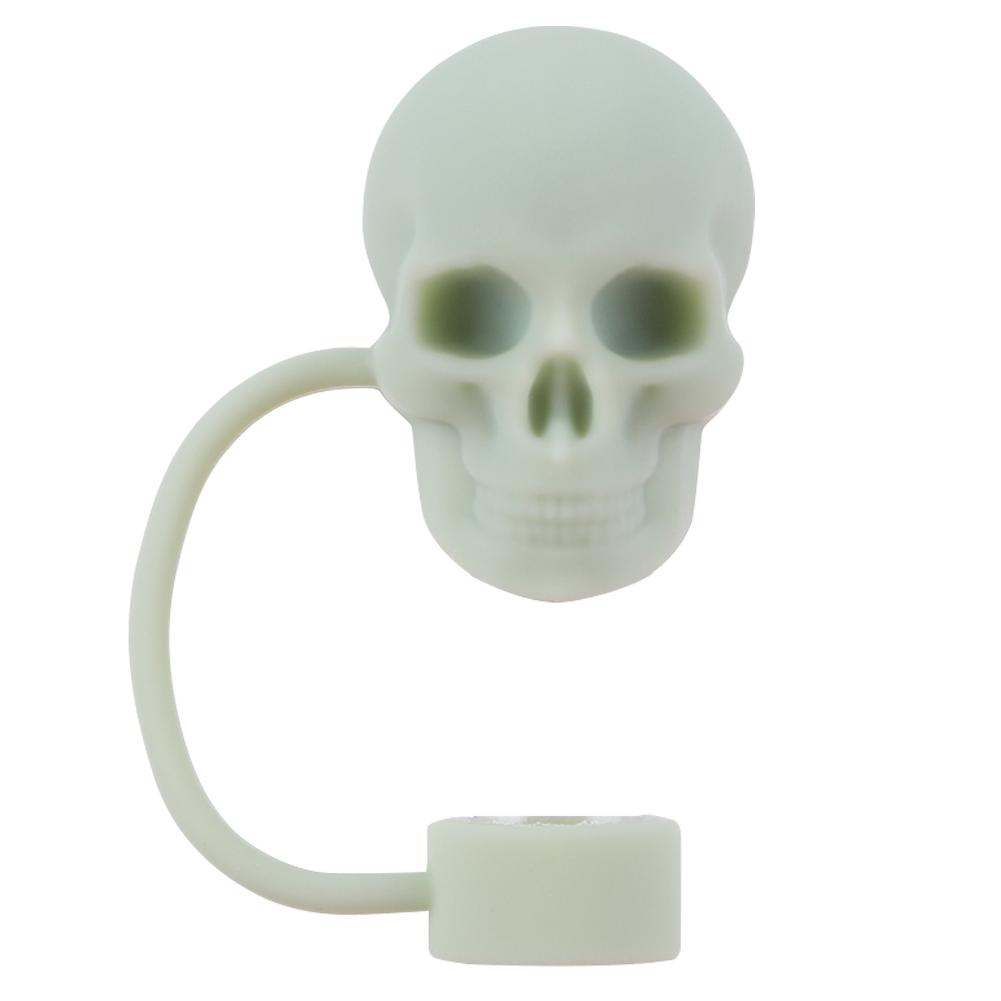 Silicone Skull Shape Straw Caps Dust-Proof Halloween Skull Straw Toppers Funny Tumbler Straw Plugs for Stanley 30&40 Oz Tumbler