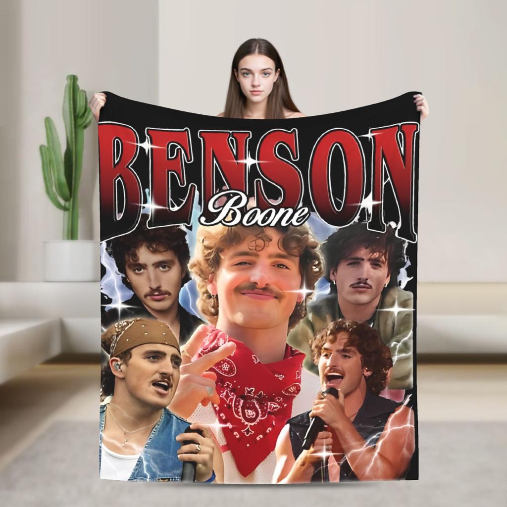 Benson Boone Tour Blankets Flannel Novelty Warm Throw Blanket for Bed Sofa Textile Decor