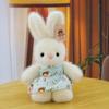Милая маленькая белая плюшевая игрушка-кролик в цветочном платье, кукла-кролик, кукла для игрового автомата, подарок на день рождения для девочки