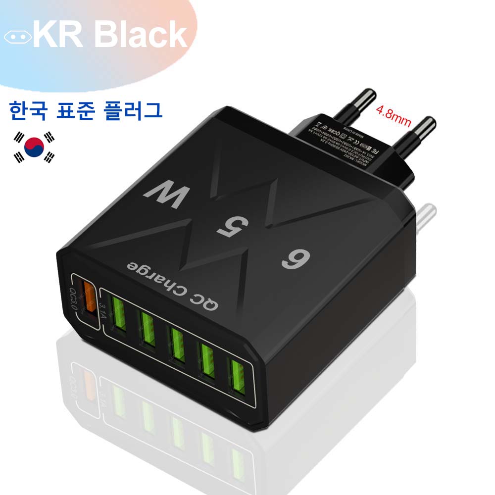 6 портов USB зарядное устройство QC3.0 универсальный быстрозарядный мобильный телефон быстрая зарядка настенный адаптер для iPhone Samsung Xiaomi