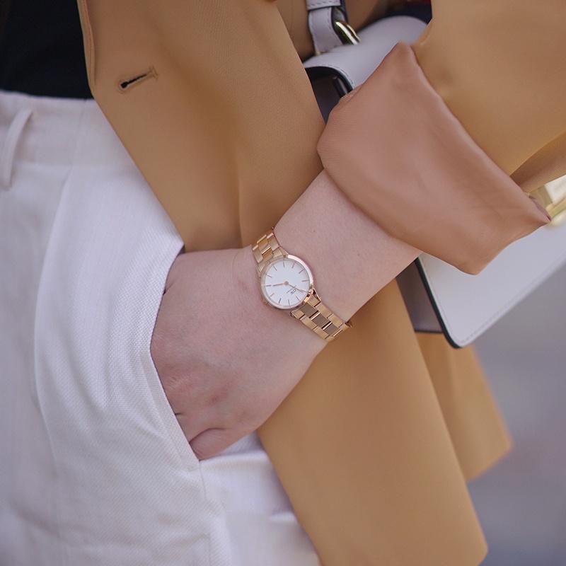 Daniel Wellington European and American watches Quartz movement, stainless steel strap, 28mm, black dial, women's watch, girls watch DW00100214