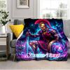 1PC Custom Name "Gladiator's Cosmic Might" flannel blanket versatile,all-season throw suitable for the living room,bedroom,camping,travel,and gift